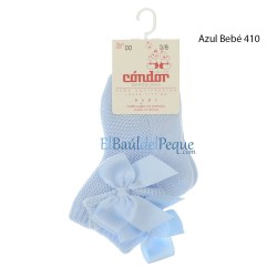 CONDOR Calcetín Azul Bebé Corto Punto Bobo Lazos
