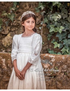 Vestido Comunión Algodón Blanco Sánchez de La Vega Norma 2024 2