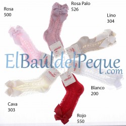 CONDOR Calcetines Lazos Altos Calados Cava 303 2